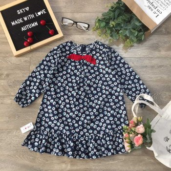 Váy hoa đuôi cá thu đông cho bé